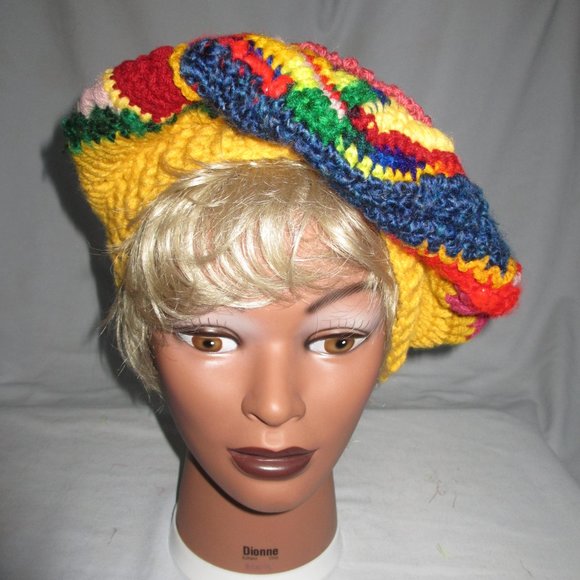 HAT Crochet NEW 2 PC SET Handmade Hat Size 20"-22" M SCARF Cap WOMEN`S beret - Picture 5 of 12